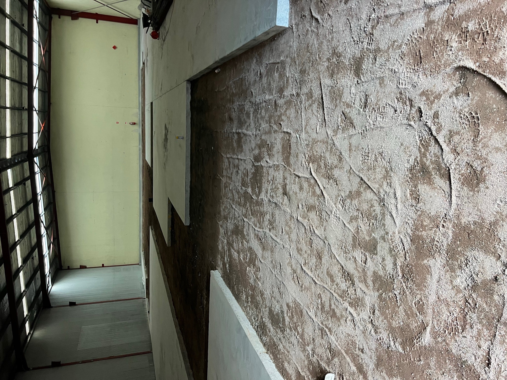 Warehouse concrete slab sections cut and removed for make-good works in Wetherill Park