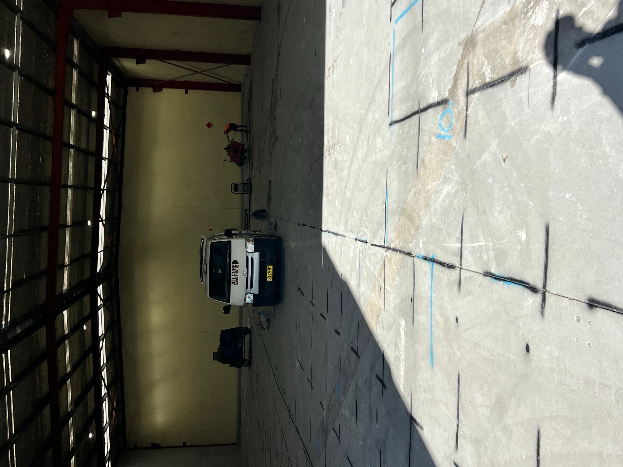 ALL CORE warehouse slab road sawing project in Wetherill Park