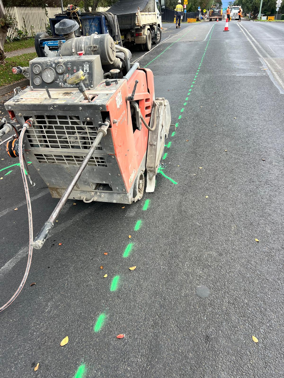 Road sawing project completed by ALL CORE